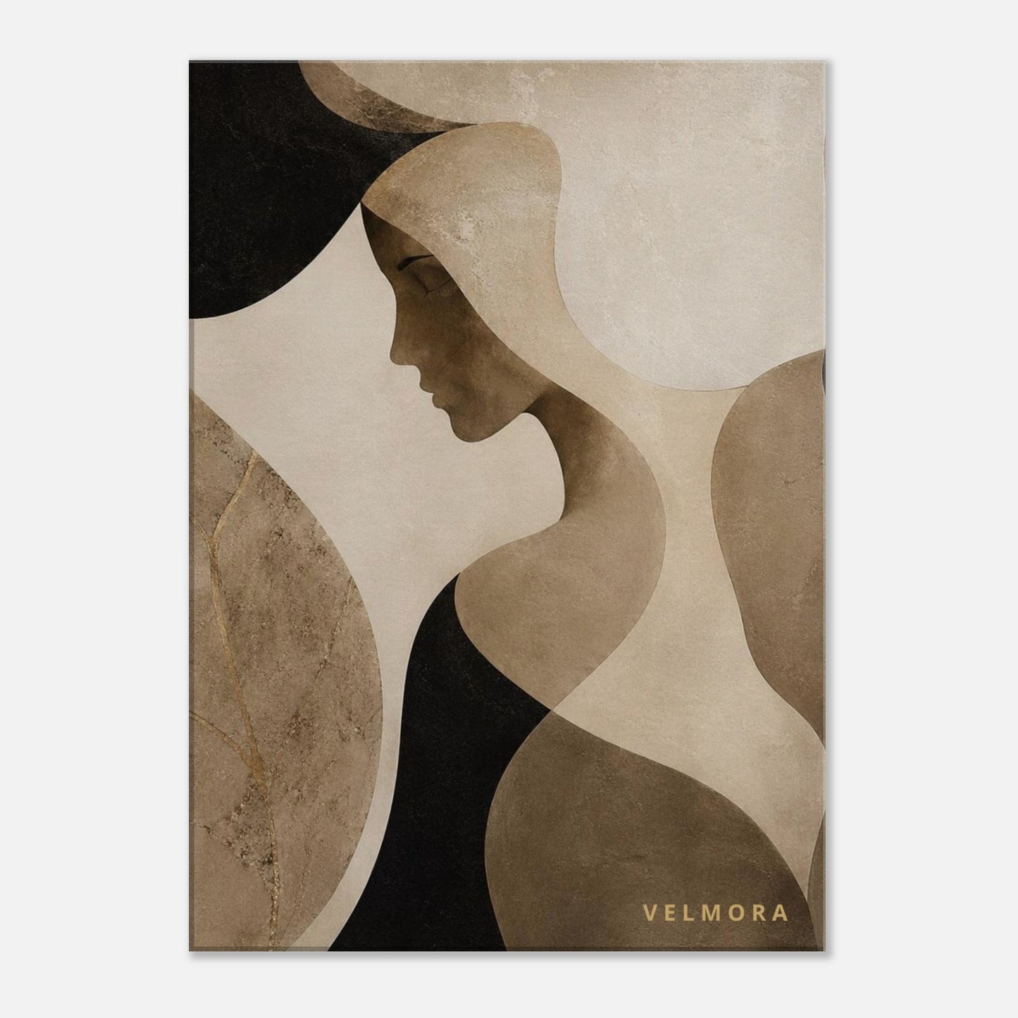 Närbild av Herminia Élan premium canvas med organiska former och exklusiv textur